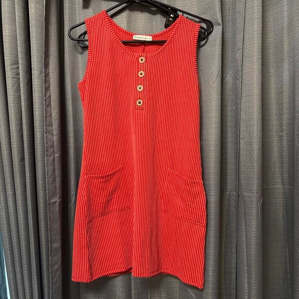 Zenana Women's Red and Orange Dress